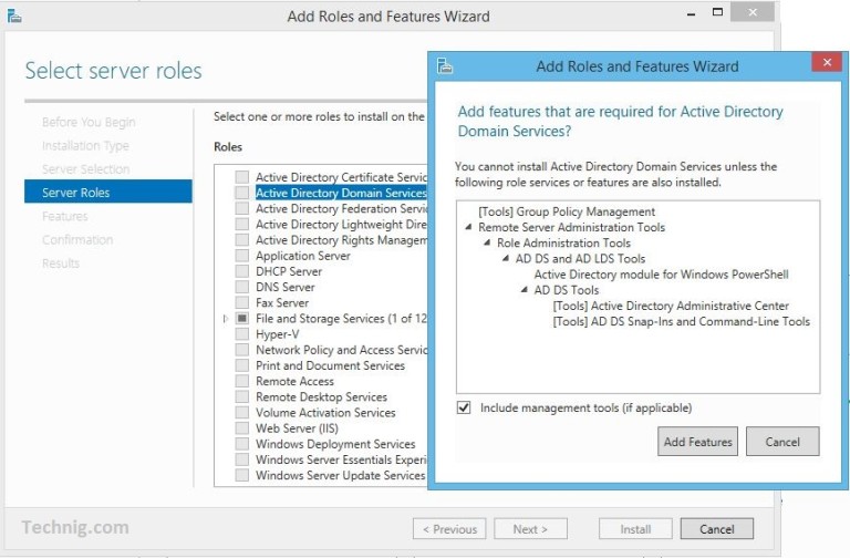 Install Active Directory in Windows Server 2012 R2 - TECHNIG