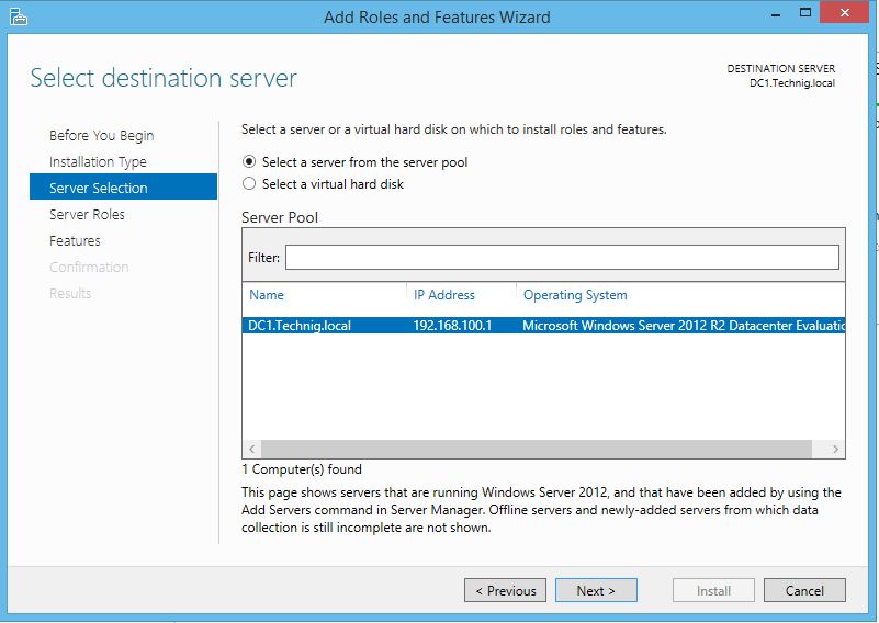 DHCP Server Destination Server