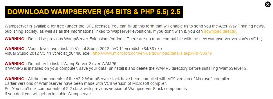 Download WAMP Server 64 bits