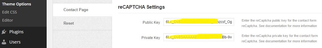 reCAPTCHA Settings