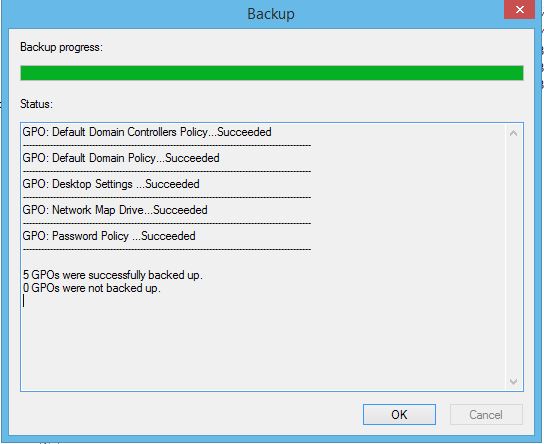 GPO Backup Progress
