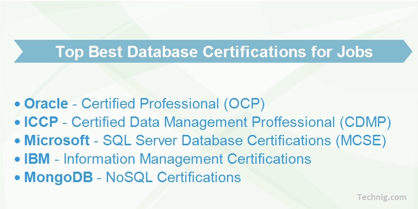 Top Best Database Certification - Technig.com