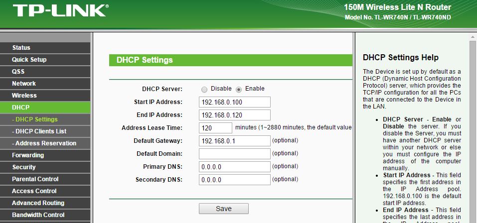 Basic DHCP Settings - Technig.com