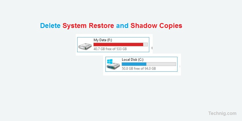 How to Delete System Restore and Shadow Copies