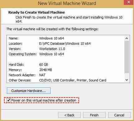 Ready to Create Virtual Machine