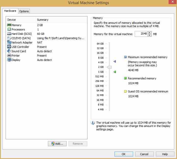Virtual Machine Settings