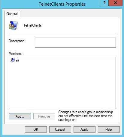 Telnet Clients Properties