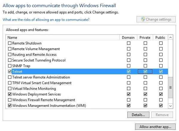 Windows Firewall Settings