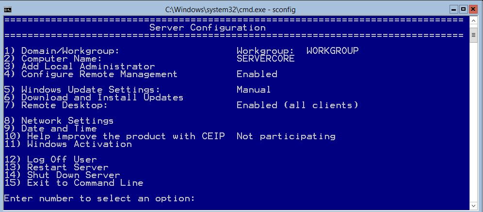 Configure Windows Server 2012 R2 Core - Technig