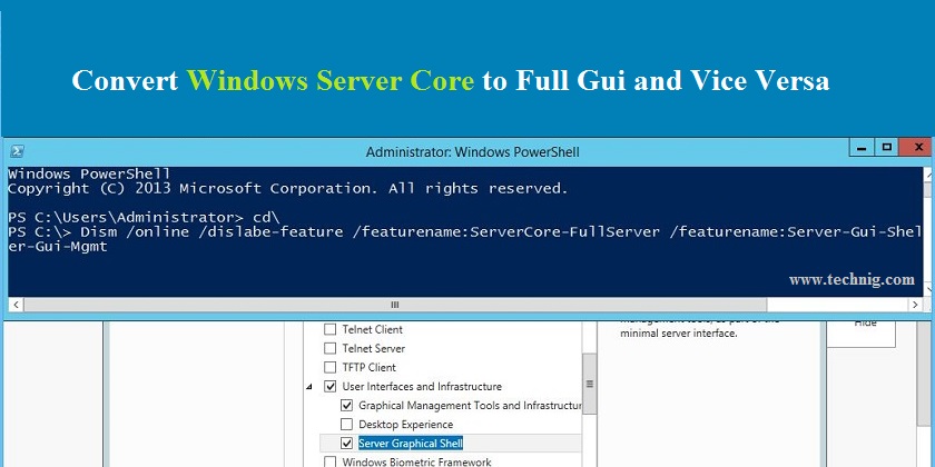 Convert Server Core to Full Gui - technig