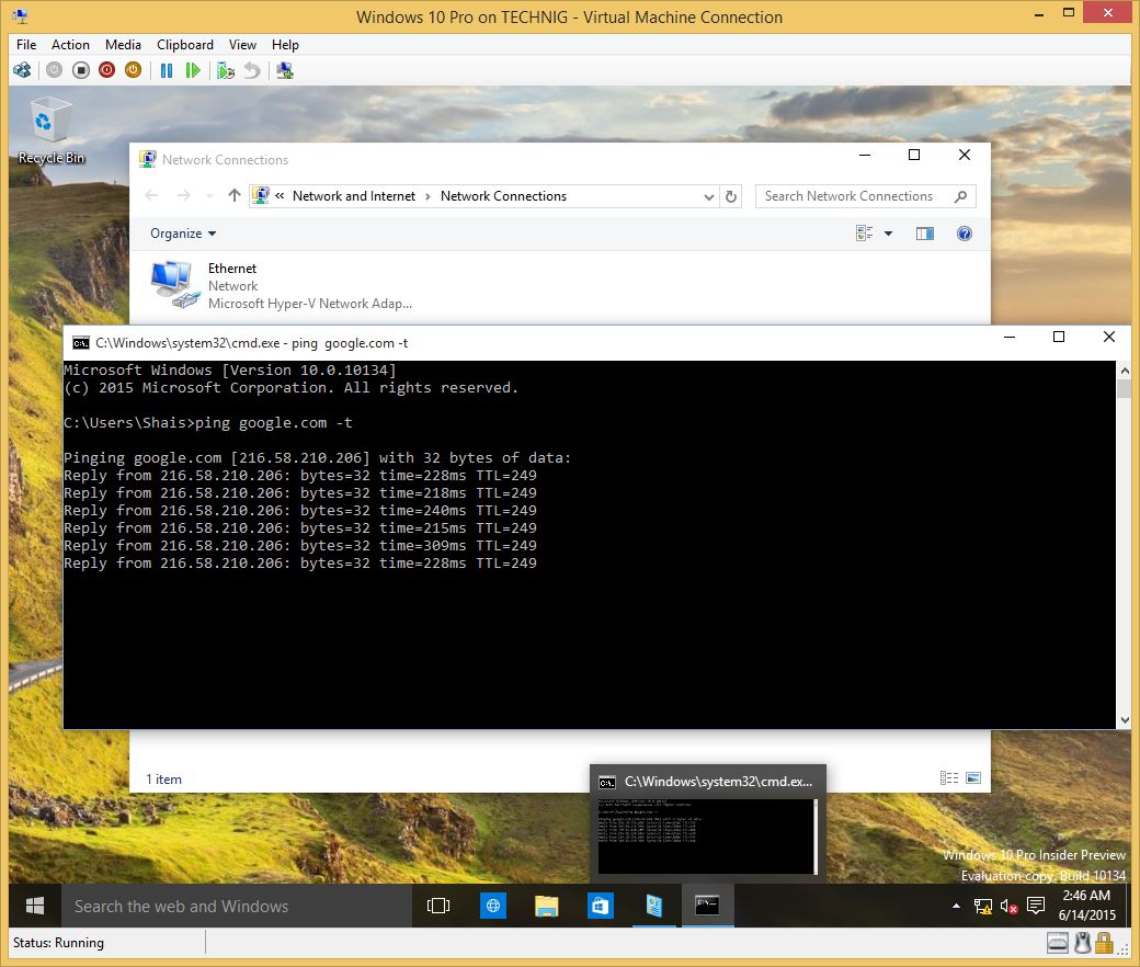 Connect Windows 10 Virtual Machines to Internet - Technig
