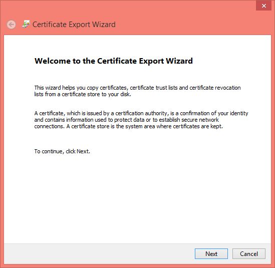 Windows 10 Encrypt Folder - Certification Export Wizard