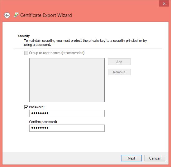 Certification Password and Data Backup