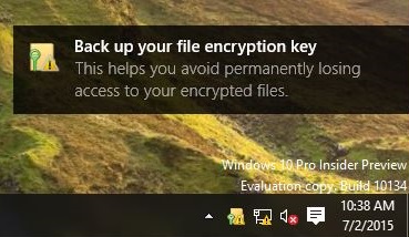 Data Backup for Encryption Key