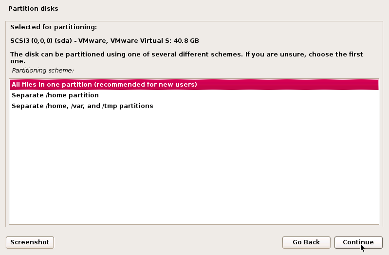 All files in one Partition