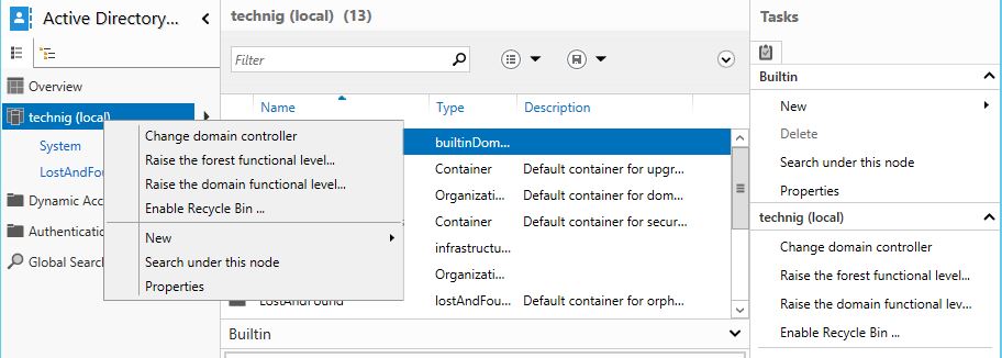 Enable Active Directory Recycle Bin