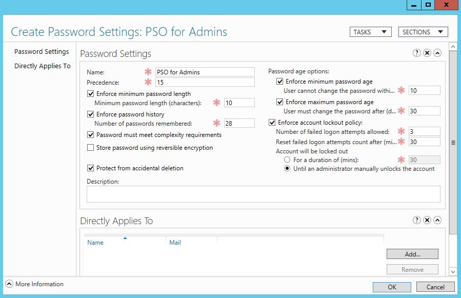 Password Settings Objects