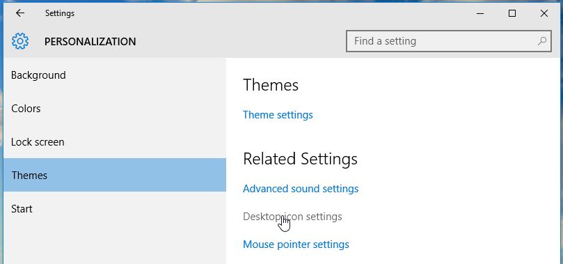 Windows 10 Desktop Icons Settings