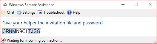 Remote Assistance Password