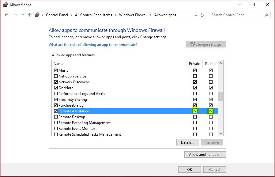 Windows Firewall - Allowed Apps