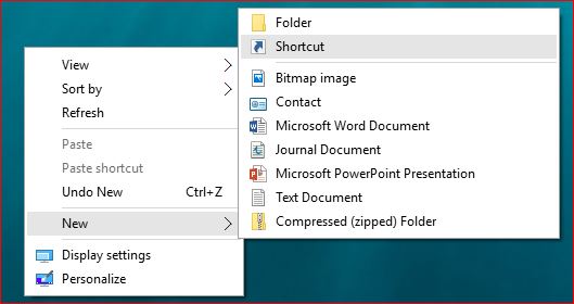 Create A Shortcut Link