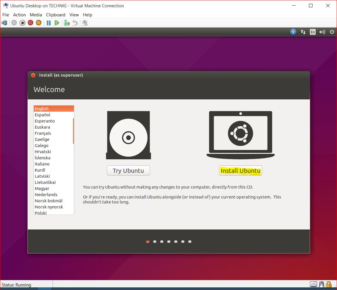 Install Ubuntu Desktop on Hyper-v