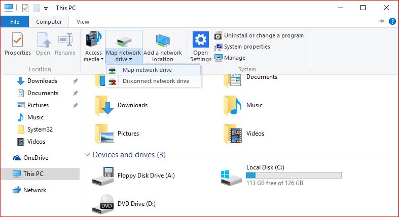 Map Network Drive