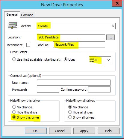 New Drive Properties