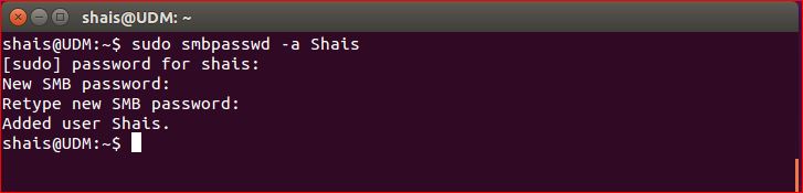 Set a Password to Samba File Server