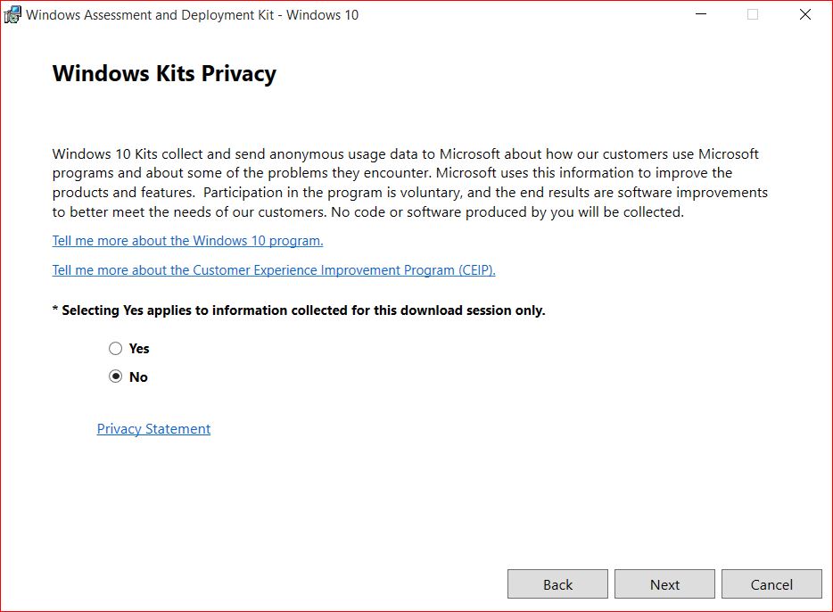 Windows Kits Privacy