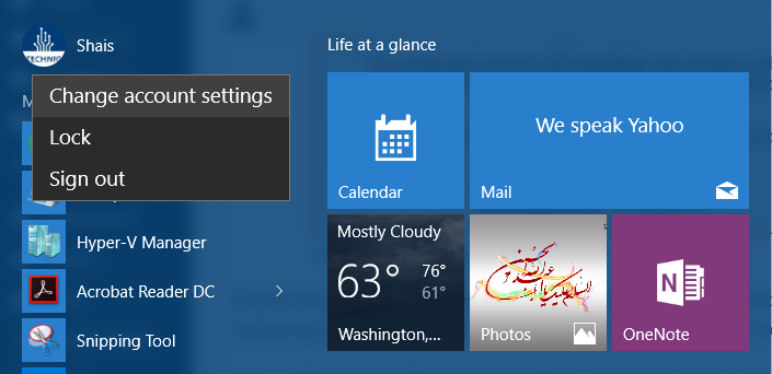 Change Account Settings