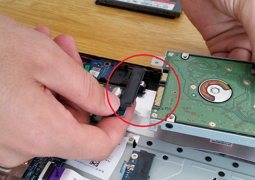 Disconnecting Hard Disk Cable