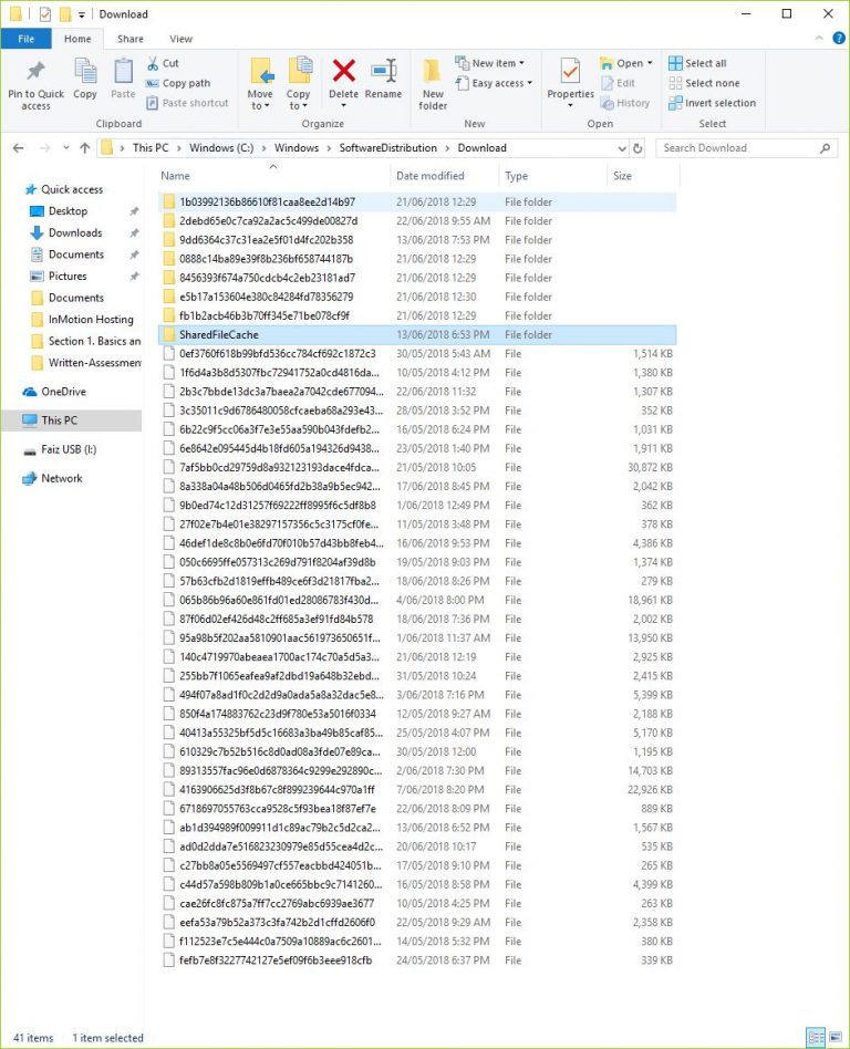 how to delete update files in windows 10