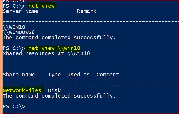 Net View Command