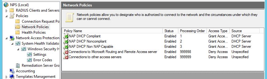 Network Policies and Health Policies
