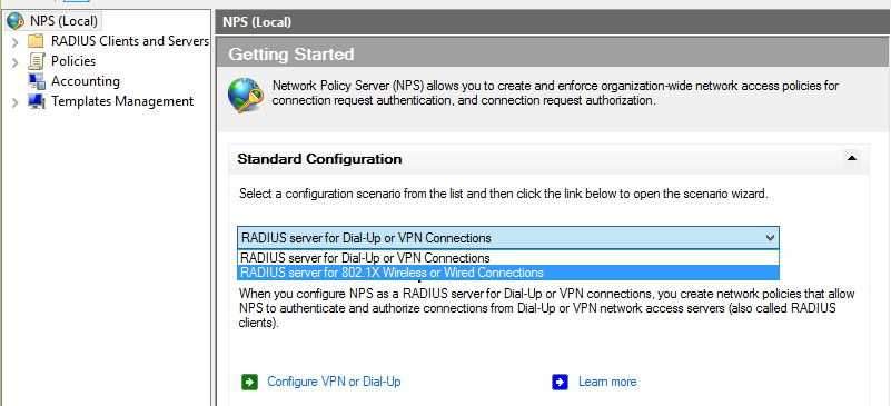 Network Policy Server in Windows Server 2016