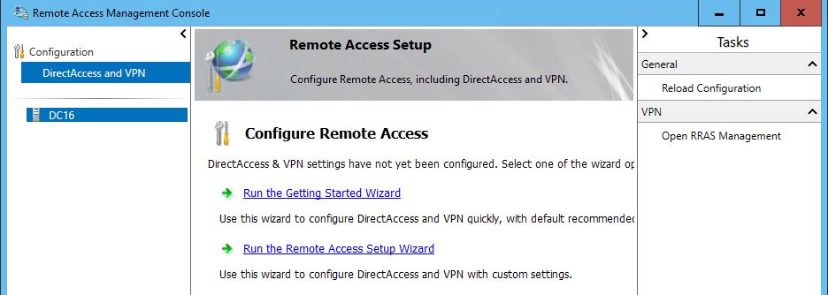 Remote Access Management on Windows Server 2016