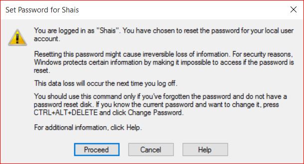 Set Password Account Alert
