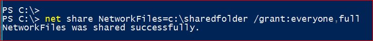 Share Files Using Command using PowerShell