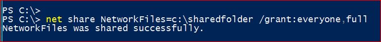 Share Files Using Command using PowerShell
