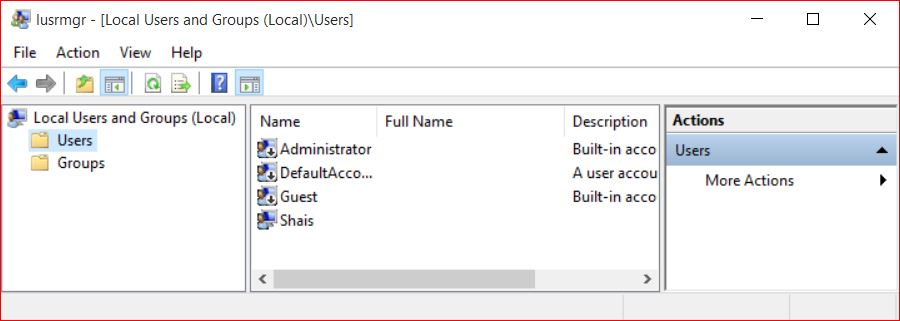 Windows Local User and Group Manager