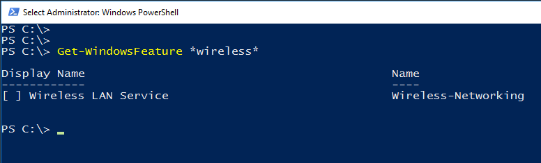 Enable Wireless Network Services on Windows Server 2016