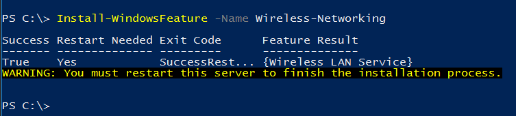 Install Wireless LAN Networking Services with PowerShell