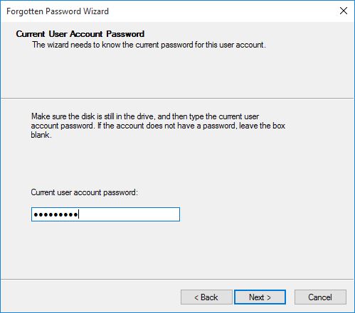 Current User Account Password