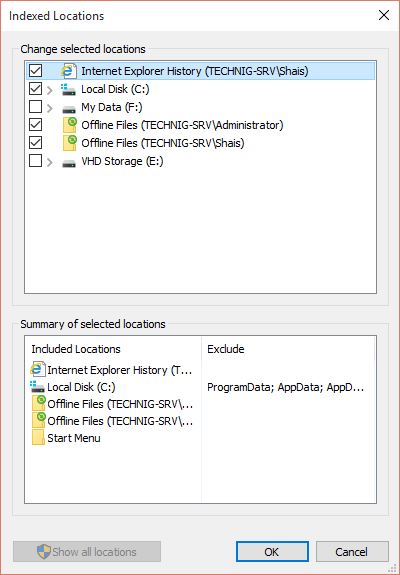 Modify Indexed Locations