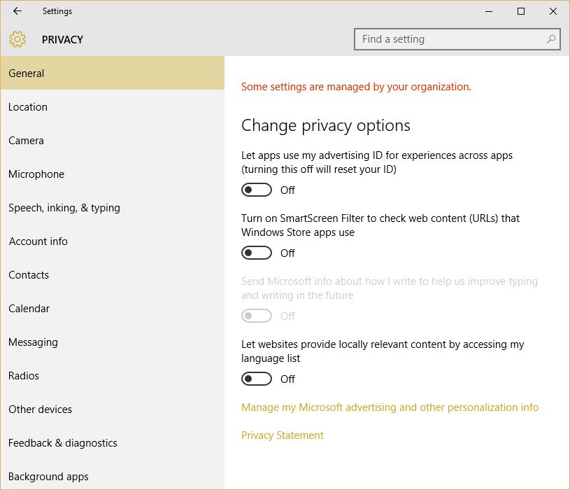 Personal Data Microsoft Collect with Windows 10