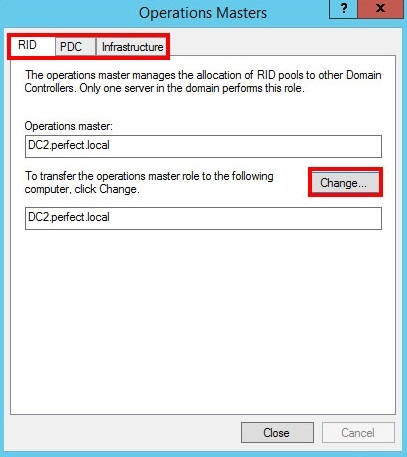 RID PDC and Infrastructure Operations Masters