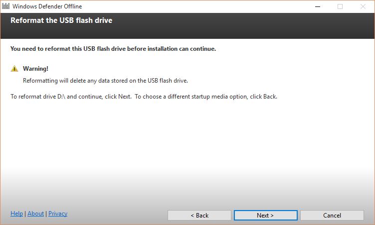 Reformat the USB flash drive