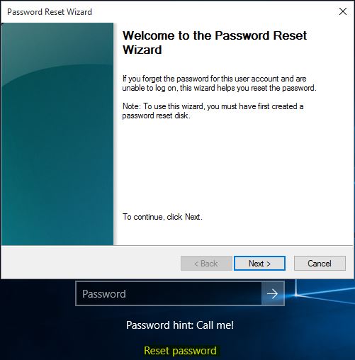 Reset Windows 10 Password with USB