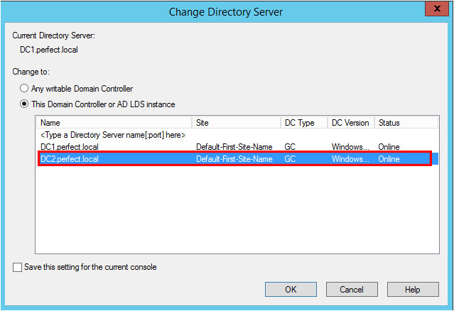 Select the second Domain
